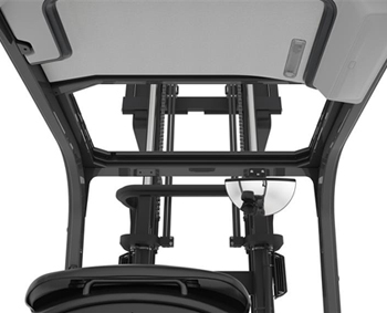 Toyota Traigo48 elektrisk gaffeltruck med utmerket sikt gjennom masten