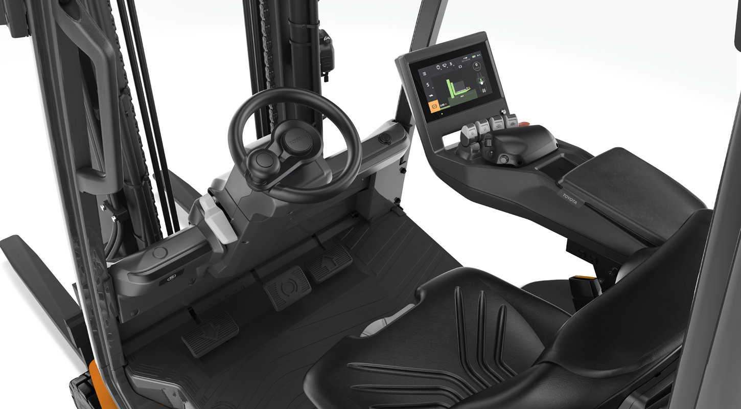 Toyota Traigo48 elektrisk gaffeltruck med romslig førerplass